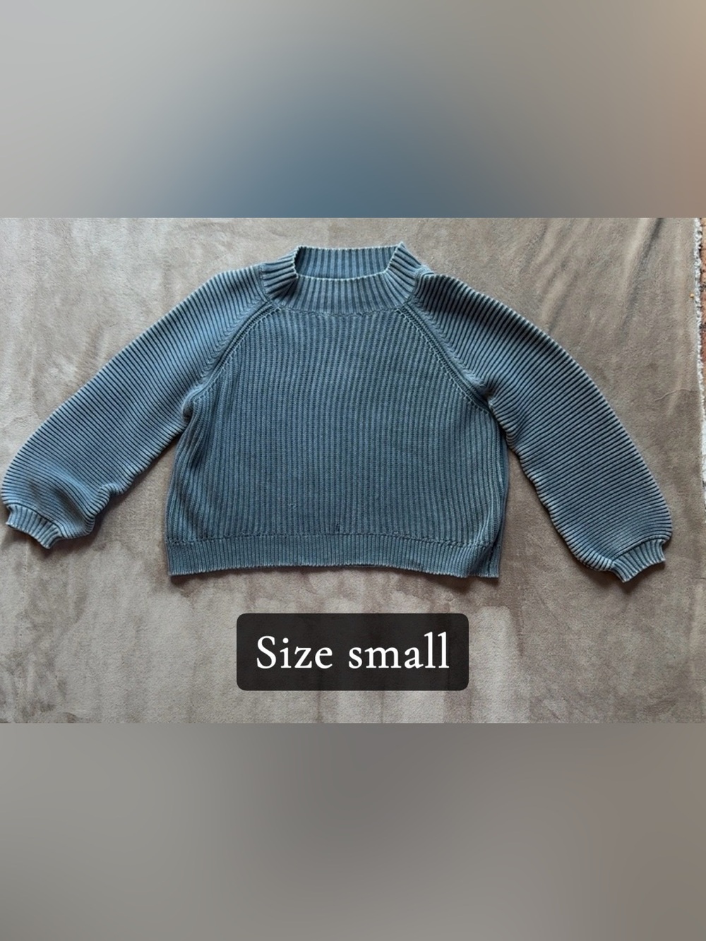 Women's Ribbed Crewneck Sweater in Slate Blue